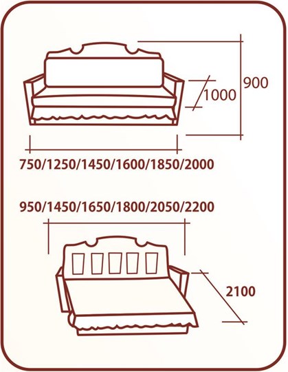 Прямой диван Аккордеон Бук 180 Радуга в Чебоксарах - изображение 1
